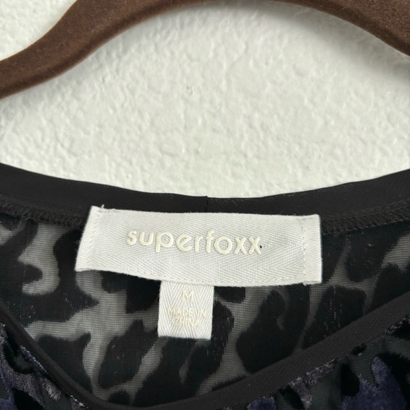 Superfoxx Women's Size Medium Black Velvet Animal Print Mini Dress - Picture 2 of 5